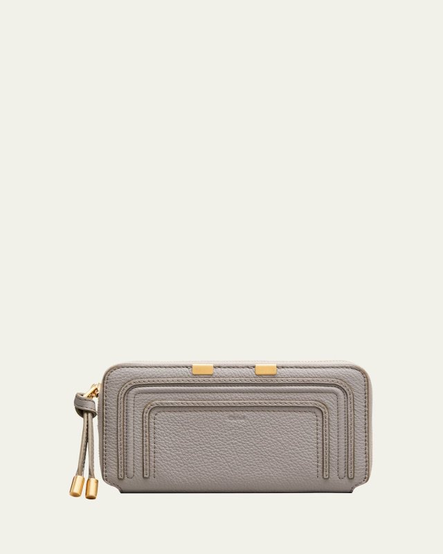 Marcie Long Zip Wallet in Grained Leather